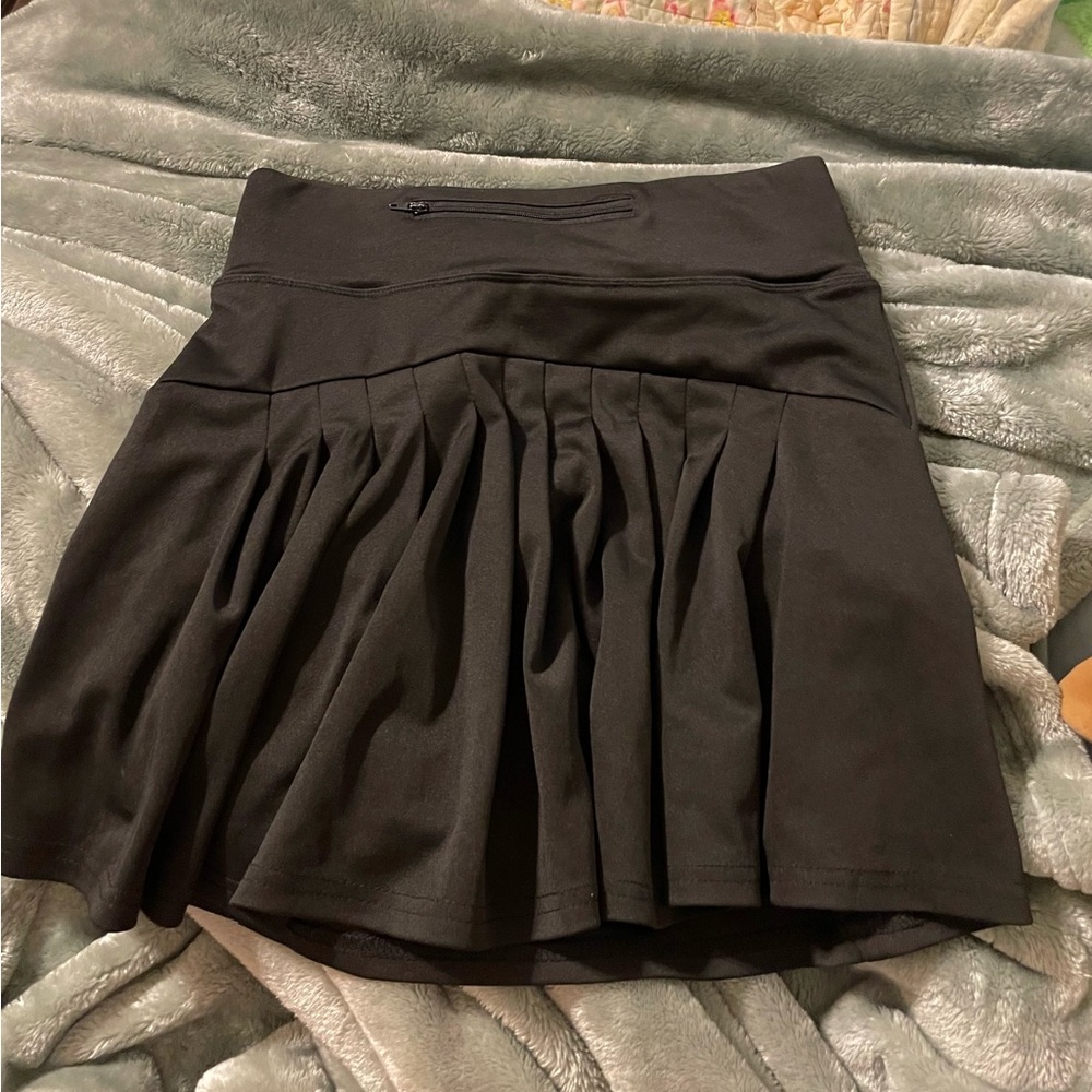 Black Mini Skort with Pleats
